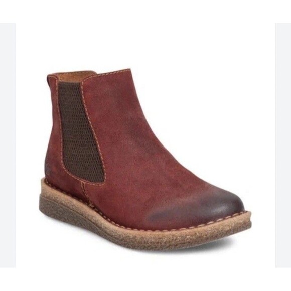 Born Boots Womens Size 6.5/37 Faline Chelsea Leather Pull On Ankle Top - Picture 1 of 15